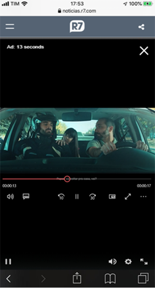 Exemplo de anúncio em vídeo Pre-Roll