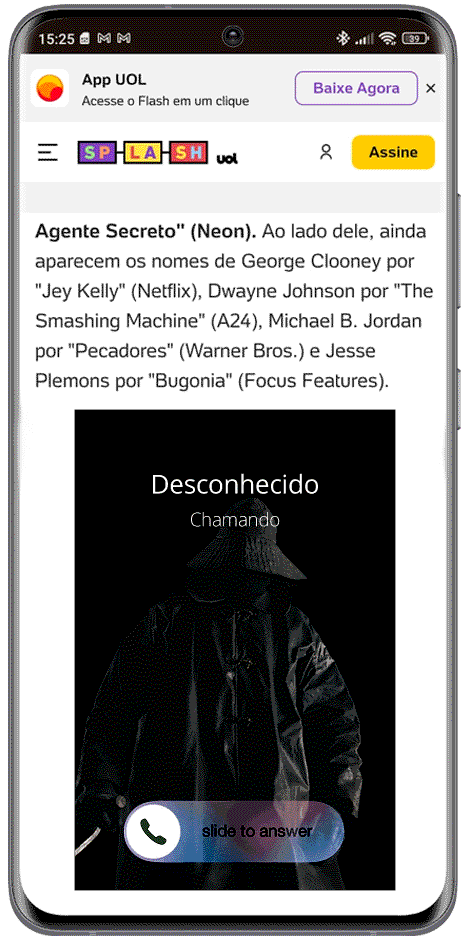 Exemplo animado de mídia display em página mobile
